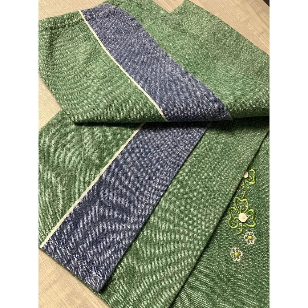 Vintage embroidered shamrock tea towels